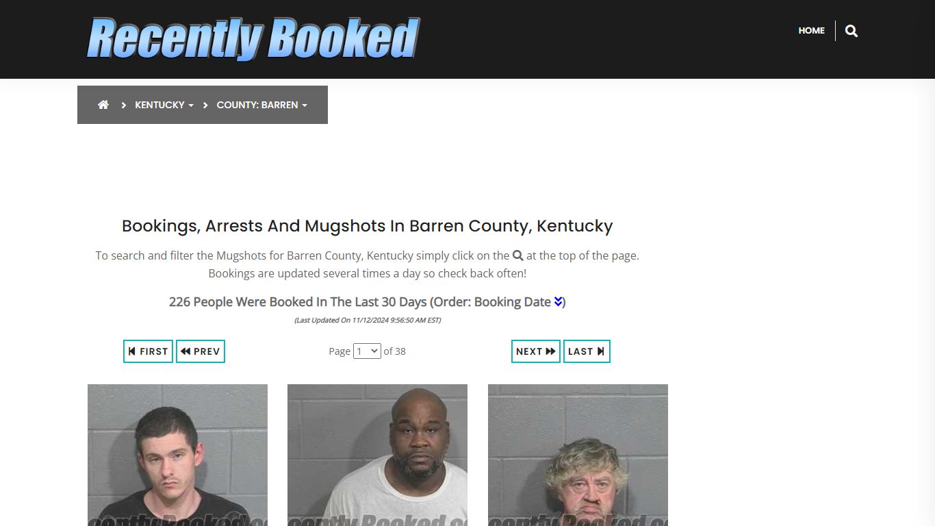 Bookings, Arrests and Mugshots in Barren County, Kentucky - Recently Booked