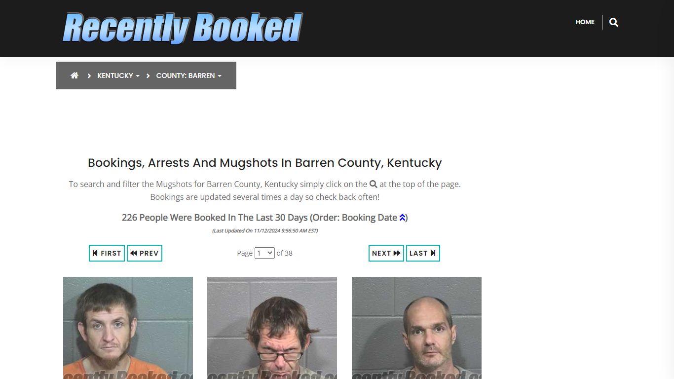 Bookings, Arrests and Mugshots in Barren County, Kentucky - Recently Booked