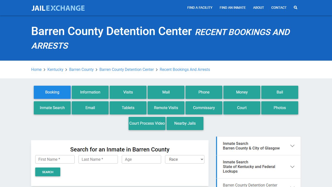 Barren County Detention Center Recent Bookings And Arrests - Jail Exchange