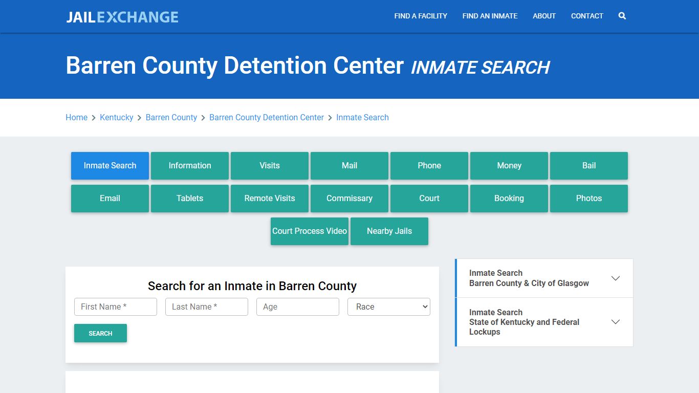 Barren County Detention Center Inmate Search - Jail Exchange