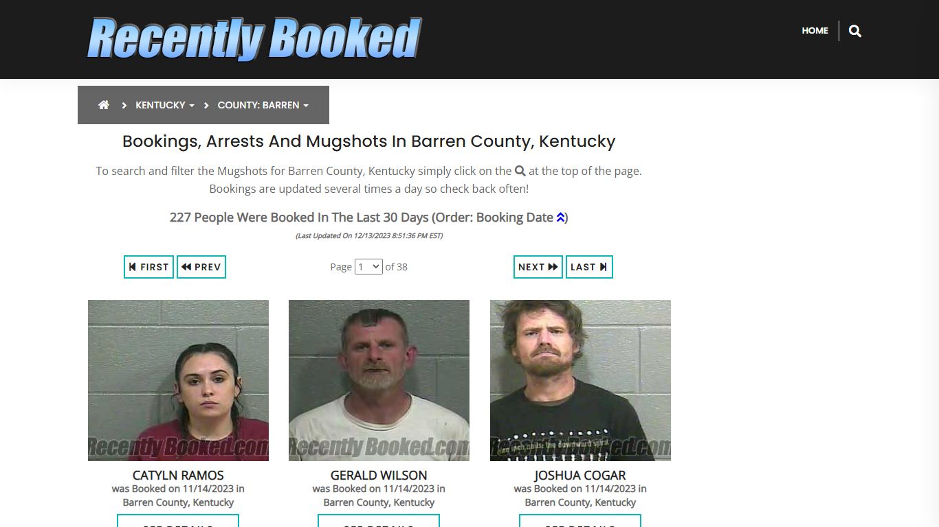 Recent bookings, Arrests, Mugshots in Barren County, Kentucky